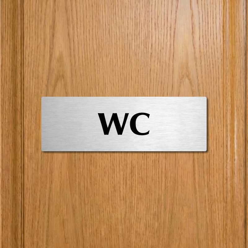 WC, 200x66mm, zlatá popiska s imitacemi šroubků